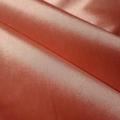 SALMON CORAL IVORY TAFFETA Fabric Two Tone plain shot polyester 58″ By The Yard