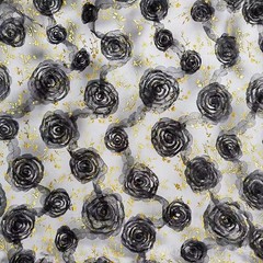 3D Embroidered Plate Rose Mesh Gauze Lace Fabric DIY Sewing Wedding Suit Cloth,