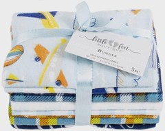 Fabric editions little feet boutique flannel 5pc bundle, adventure awaits theme