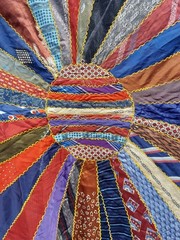 1940s Silk Men’s Tie Quilt Top
