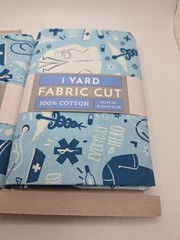 Precut Nurse Doctor Fabric Everyday Hero Blue Cotton 2 Yards