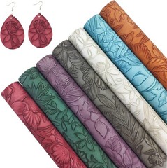 8.2×11.8 Inch Faux Leather Craft Sheets – 7 Pcs Floral Design for DIY Projects