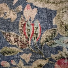 Waverly Floral After Glow Indigo Linen Rayon Blend Decorator Fabric 3 Yds X 54”