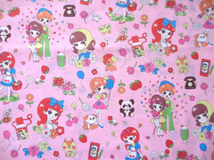 Retro Girls on Pink by Saori Oguchi Made in Japan 3 Yards