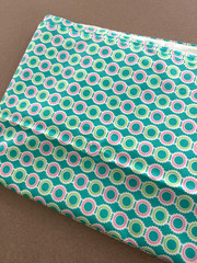 Moda Me and My Sister Retro green pink geometric 3 1/2 yards