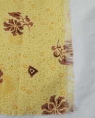 Dazzling Washable Silk Fabric 45 x 150″ / 4+ Yards Yellow Brown Floral READ