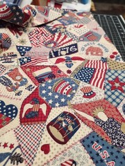 2 Yards Vintage 1776 Liberty Freedom Eagle USA Flag Patchwork 100% Cotton Fabric