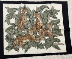 Pillow Throw Panel Front/Back Tigers In Jungle Vintage 70s Fabric 45 X 18 Uncut