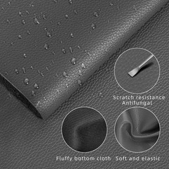 Faux Leather Gray PU Leather Fabric 36″ x 54″ 1 Yard 0.8 mm Thickness Synthet…