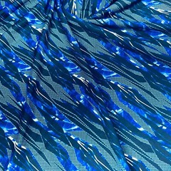 Spandex Stretch Fabric Bright Blue Abstract Print 60″ Wide by Yard for Swimwear