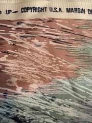 Stanley King Studio 80s Abstract Scribble Squiggle Fabric Remnant DuPont Teflon