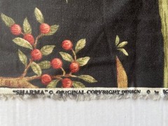 Kingsway Fabric Sharma Tropical Animal Elephant India Black 35”x54”Cotton
