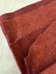 PENDLETON Virgin Wool 6+Yd Remnant 60″ Wide Burgundy Sponged Medium Weight Label