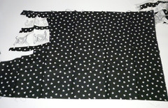 18 x 18 Black and White Dog Fabric w Coordinating 18 x 25 Paw Print Material