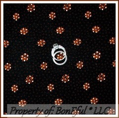 BonEful Fabric FQ Cotton Quilt Brown Black White Colonial Flower Dot Taj African