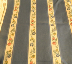 Waverly Cotton Blue Tuxedo Fabric Screen Print 54″x 3.3 Yds Scotch Guard Stripe