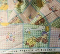 VTG `06 Precious Moments by Spectrix Gingham Pastel Cheater Quilt Babies BTFQ