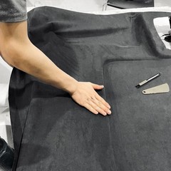 Black Suede Headliner Fabric 96″ L x 60″ W – Foam Backing for Car, Truck, SUV, R