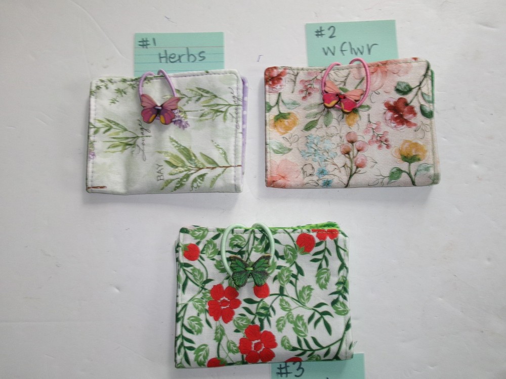Tea Wallet, Tea Bag Wallet, Small Item Wallet or Holder, 4 Pocket, Handmade