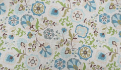 Belle Maison DAPHNE SURF Linen/Rayon Blend Floral Jacobean Print Fabric