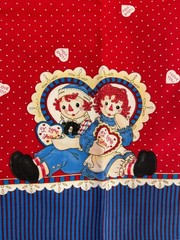 VTG Daisy Kingdom Raggedy Ann & Andy Hearts & Flowers Panel & Skirt SZ 4 Jumper
