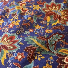 Fashion Fabric Cotton Multi Color . Brown Gold Blue Green Design 39”X41”