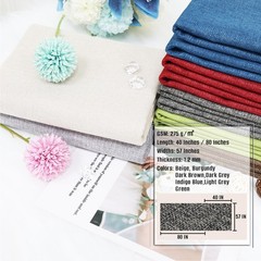 Heavy Linen Fabric 40×57 Inch 1.2mm Thick Solid Cloth Embroidery Dark Grey