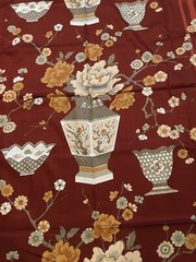 48″x 63″ Cloisonne Collection Fabric 5th Avenue Designs Vase Peony Bowl Flower