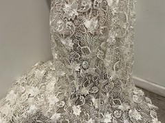 Ivory Cutout Embroidered Lace fabric 50” Width Sold By The Yard