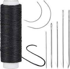 Ftyiwu Waxed Thread, Upholstery Needle and Thread 32 32Yard, Original Black