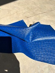 Fabric Upholstery Sample Faux Leather PVC 18″x18″ Ostrich Ocean Blue