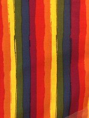 1 Yard Of Rainbow Stripe 100% Cotton Fabric Red Orange Yellow Green Blue