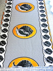 Nita Nzito Kitenge Ya Tanzania Cotton Fabric Yellow Green Shell Print 41×70