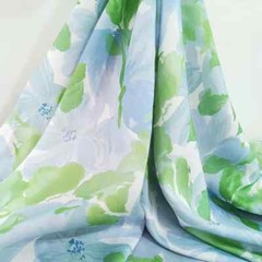 55” Wide Painting Floral Dress Fabric Soft Viscose Poplin Material Sewing