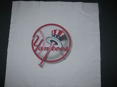 2 NEW YORK YANKEES BASEBALL LOGO 18X18 SEWING BLOCK QUILTING SQUARE REDBIRDS