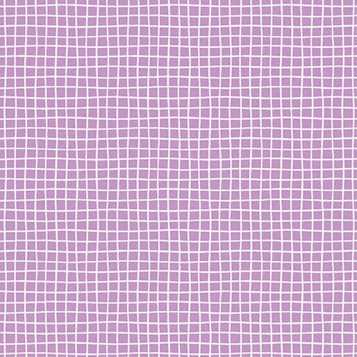 Feline Drive Fabric COZY CATS Cozy Grid Violet – Fat Quarter (18″x22″) FQ