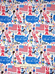Patriotic Fabric – USA Flag Liberty Bell Peace C3131 Timeless Treasures – Yard