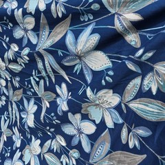 Richloom Outdoor Upholstery Fabric Coastal Blue Tropical Floral 46″ X 94″
