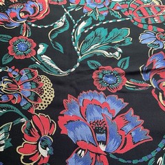 Bold Vibrant Blended Fabric Double Sided 2.5 Yards x 60″ Wide Floral Pattern VTG
