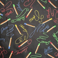 MARY ELLEN HOPKINS SSI Chalkboard Signatures Names Quilting Cotton Fabric 1y+34″