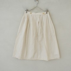 homspun Linen-Cotton Tuck Skirt Size S (sk33-2512-424)