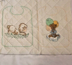 Spectrix Precious Moments 2 Bibs Panel Cut & Sew Lamb & Bear w/ Balloons