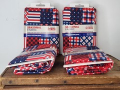 Lot of 4 Seasonal Fabric 100% Cotton Duck Precut 1 Yard 36″ x 44″ in Americana