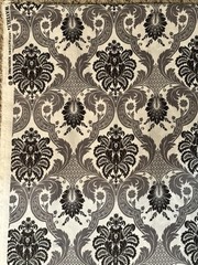 Waverly Black Gray Damask Onyx Print Cotton Fabric 105”x43.5”