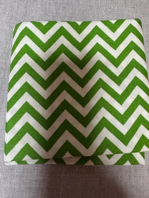 Green White Chevron Fat Quarter Cotton Fabric Quilting Sewing Moda Half Moon