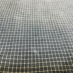 Cotton Fabric White Dark Blue Stripes Check Plaid 3 5/8 yards x 42″ Quilters