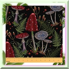 Rustic Mushroom Meadow Microfiber Fabric 36×59 inches