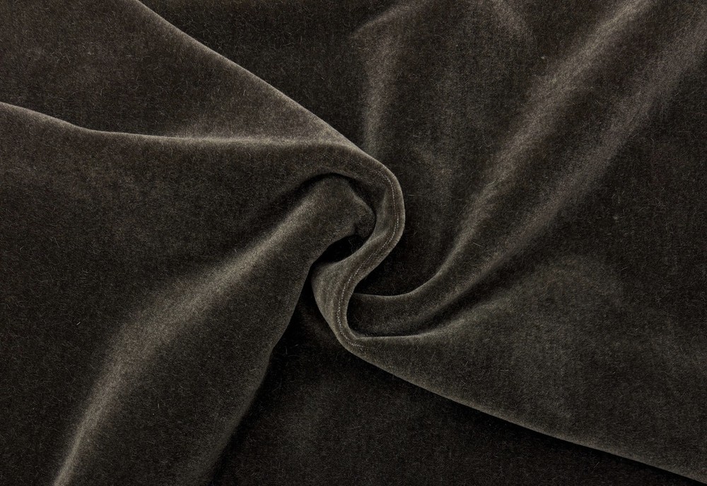 BEACON HILL PLUSH MOHAIR MINK BROWN VELVET UPHOLSTERY FABRIC BY YARD 55″W
