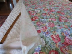 5029. Peter Pan FLORAL on AQUA Home Decor COTTON FABRIC – 53″ x 3-1/8 yds.