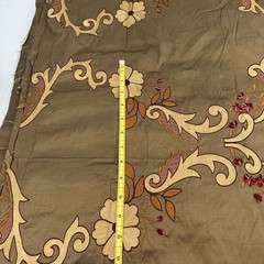 Silk Taffeta Embroidered Floral Fabric Bronze Luxury Textile 2.5 Yd X 56″